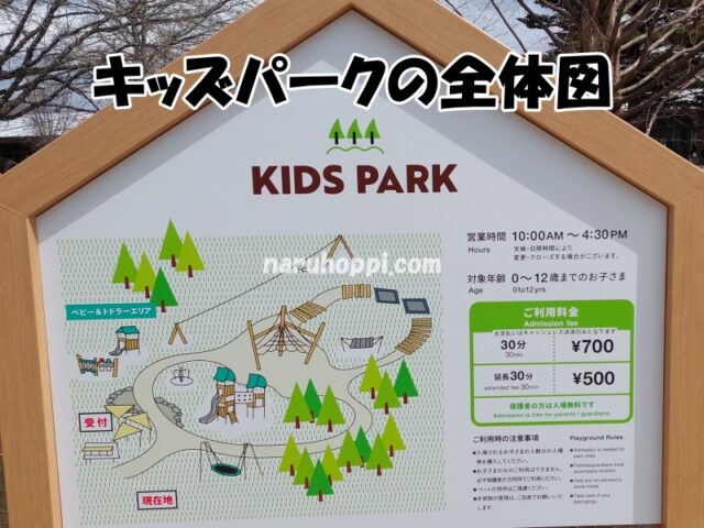 軽井沢アウトレットのリニューアルしたキッズパークの全体図の写真