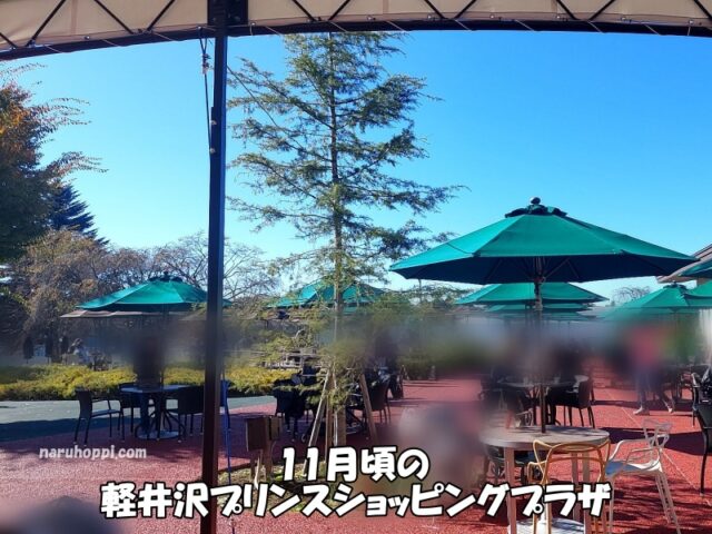 軽井沢アウトレットの11月頃の様子を撮った写真
